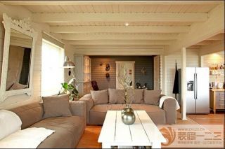家装客厅生态木吊顶设计效果图