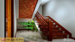 简中式玄关阁楼楼梯装修效果图片