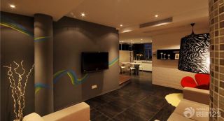 最新现代简约客厅电视背景墙设计装修设计效果图