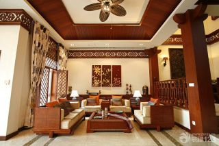 最新东南亚风格设计客厅柱子装修效果图欣赏
