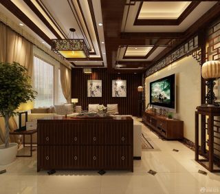 中式家居最新客厅装修效果图片2023 