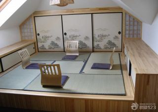 90平米日式风格室内榻榻米卧室装饰实景图