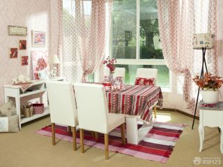 2023最新三室一大厅粉色窗帘设计图片