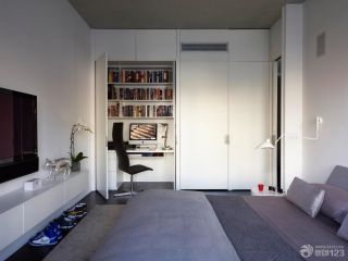 现代简约两室两厅15平米卧室家装隐形门设计效果图