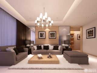 2023最新128平米三室一厅室内多人沙发装饰图片