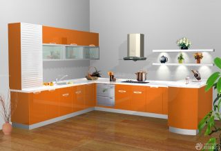 2023最新厨房橙色橱柜设计效果图