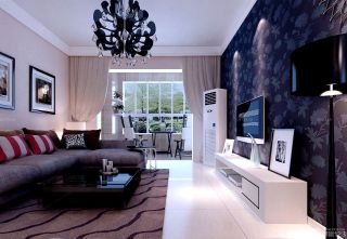时尚后现代风格客厅窗帘装饰设计效果图