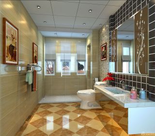 现代风格家庭浴室铝扣板集成吊顶装修效果图