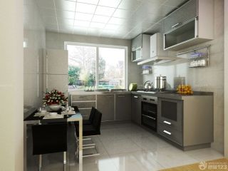 最新现代沉稳86平米房子厨房铝扣板集成吊顶设计效果图片