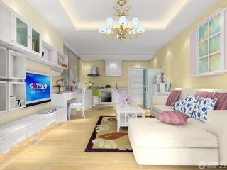 现代时尚40平公寓客厅电视组合柜设计图片