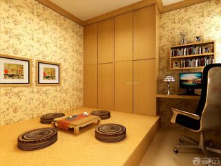 日式风格小房间书房榻榻米装修效果图欣赏