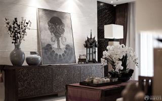 东南亚风格客厅装饰画实景图大全