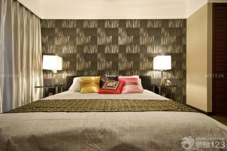 混搭装修风格卧室床头背景墙设计效果图欣赏