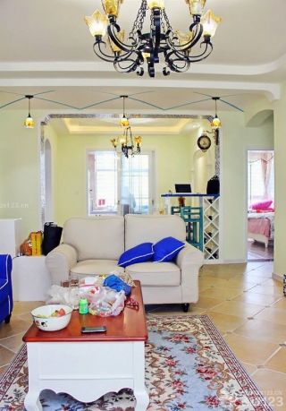 地中海风格设计客厅装修效果图片 