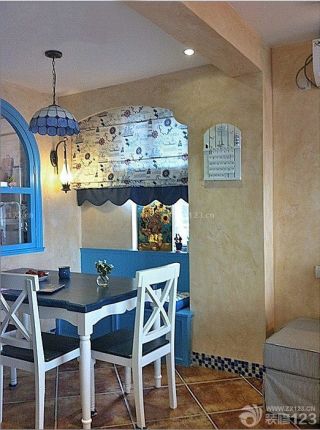 地中海风格设计客餐厅效果图 