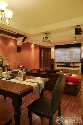 舒适东南亚室内客厅餐厅一体设计效果图片