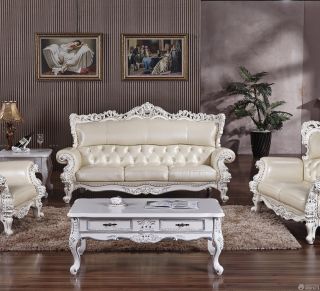 富贵奢华别墅白色美式沙发图片