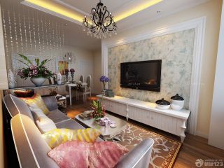 精品55平米小户型客厅欧美式家具装修效果图片欣赏