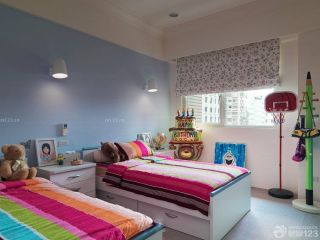 创意儿童房间纯色壁纸设计图片
