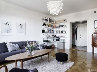 最新北欧风格家庭室内客厅装修样板房
