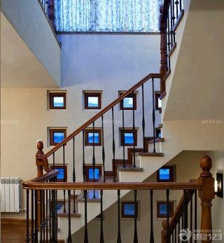 家用实木楼梯扶手装修设计图片大全