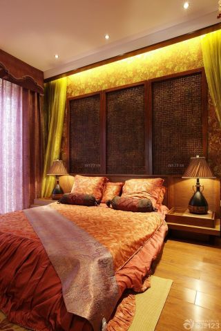 最新卧室东南亚床头柜装修效果图片