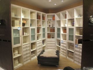 整体家具美式转角书柜设计效果图片