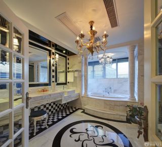 家庭浴室瓷砖拼花贴图设计效果图