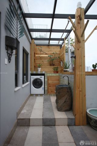 200平米房子阳台洗衣机装饰图片