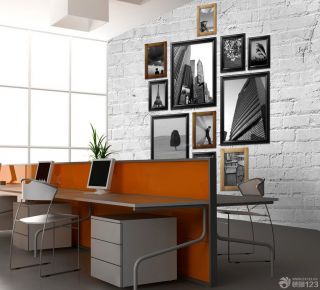 现代办公室装修风格墙壁装饰图片