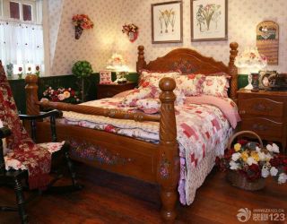 2023手绘美式家具美式双人床装修实景图