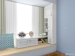 交换空间小户型卧室飘窗书桌设计效果图