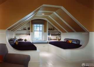 顶层小户型尖阁楼卧室装修效果图欣赏