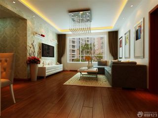 2023 最新房屋客厅地面深棕色木地板设计图片