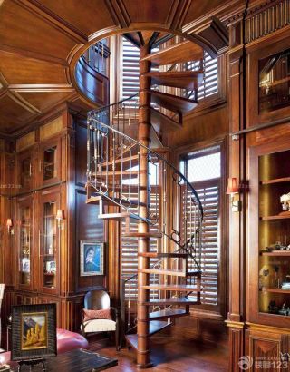2023美式新古典风格别墅楼梯设计图片