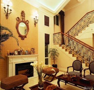 新中式风格别墅楼梯设计效果图