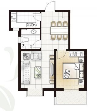 2023最新中式一室两厅平面设计图