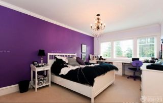 2023最新家庭室内紫色墙面装修效果图