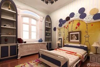 欧式儿童房床头背景墙设计图片欣赏