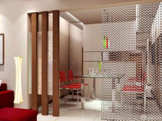 新中式餐厅客厅珠子门帘隔断装修效果图片欣赏