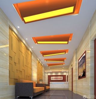 现代中式风格快捷酒店进门走廊装修设计效果图片欣赏