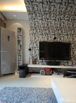 客厅墙纸电视墙造型设计效果图