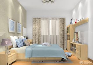 最新现代风格卧室小花窗帘装饰图