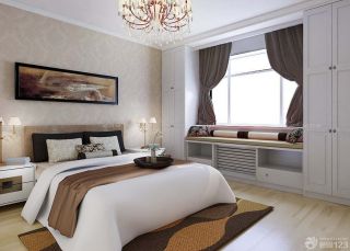 最新56平米简装小户型简欧风格卧室窗帘装修图片