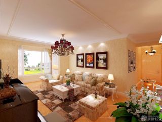 美式现代客厅布艺沙发设计效果图