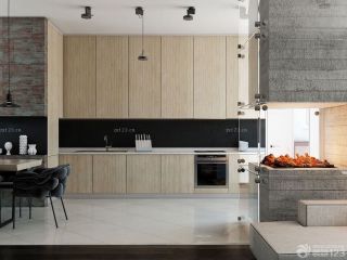 2023最新时尚舒适厨房实木整体橱柜瓷砖效果图欣赏