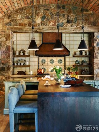 最新美式乡村混搭风格厨房墙面瓷砖图片
