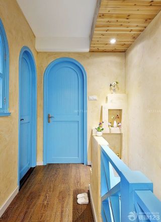 地中海风格蓝色门框设计图