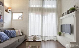  简约风格三室一厅客厅窗帘设计图片欣赏