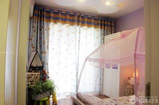 三室一厅可爱儿童房间窗帘设计图片2023